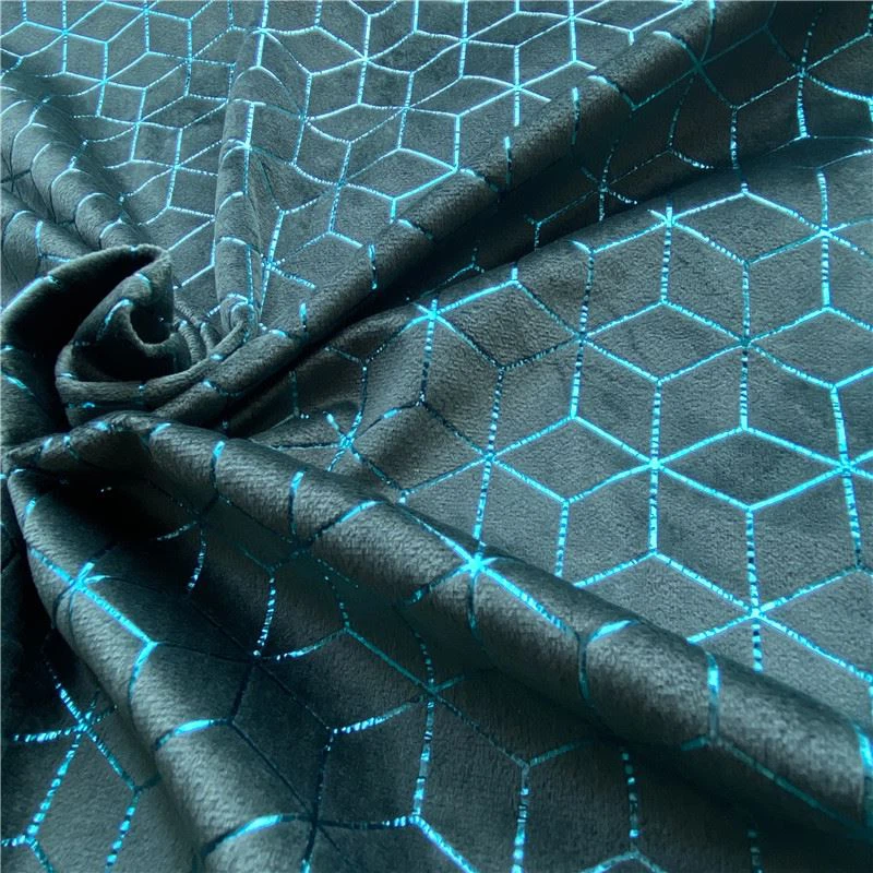 Foil print velvet fabric_副本