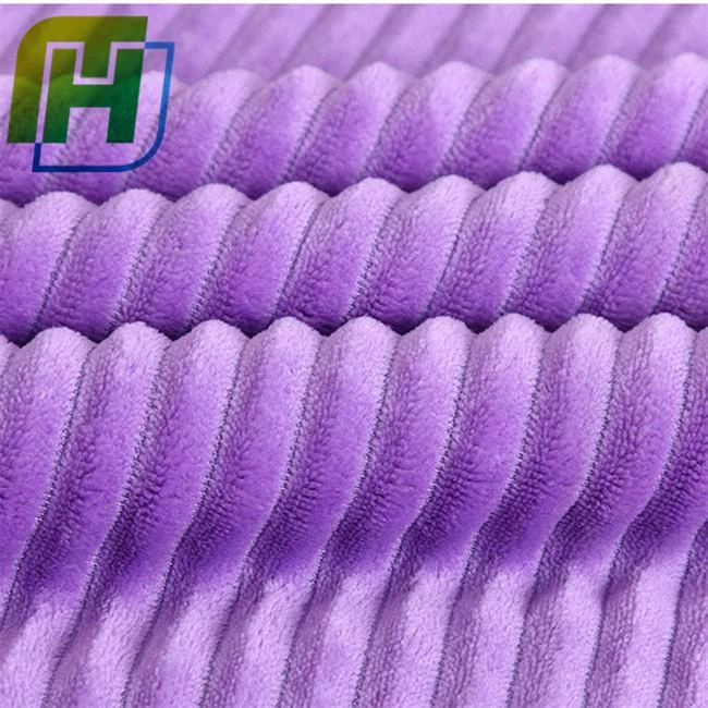 Purple Minky Stripe Fleece Fabric