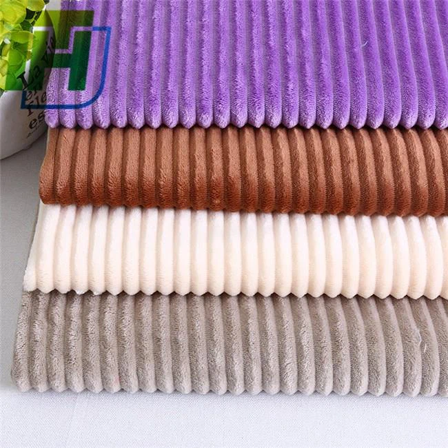 Purple Minky Stripe Fleece Fabric