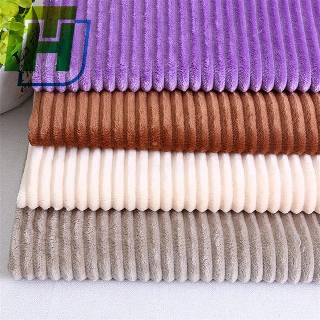 Purple Stripe Velvet Fabric